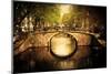 Amsterdam, Holland, Netherlands. Romantic Bridge over Canal. Old Town-Michal Bednarek-Mounted Photographic Print