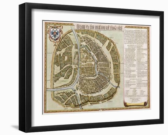 Amsterdam: Labore and Sumptibus, from 'Geographie Blaviane', 1662 (Hand Coloured Etching)-Joan Blaeu-Framed Giclee Print