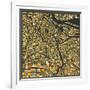 Amsterdam Map-Jazzberry Blue-Framed Art Print