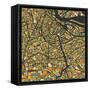 Amsterdam Map-Jazzberry Blue-Framed Stretched Canvas