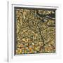 Amsterdam Map-Jazzberry Blue-Framed Art Print