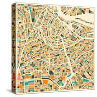 Amsterdam Map-Jazzberry Blue-Stretched Canvas