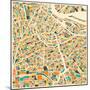 Amsterdam Map-Jazzberry Blue-Mounted Art Print