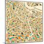 Amsterdam Map-Jazzberry Blue-Mounted Premium Giclee Print