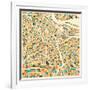 Amsterdam Map-Jazzberry Blue-Framed Art Print