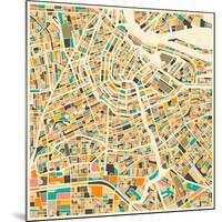 Amsterdam Map-Jazzberry Blue-Mounted Premium Giclee Print