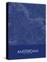 Amsterdam, Netherlands Blue Map-null-Stretched Canvas