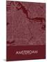 Amsterdam, Netherlands Red Map-null-Mounted Poster