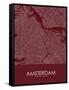 Amsterdam, Netherlands Red Map-null-Framed Stretched Canvas