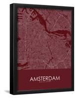 Amsterdam, Netherlands Red Map-null-Framed Poster