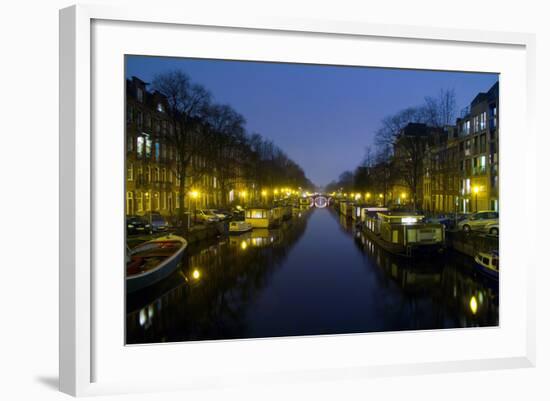 Amsterdam, New Prinsengracht, Houseboats-Torsten Elger-Framed Photographic Print