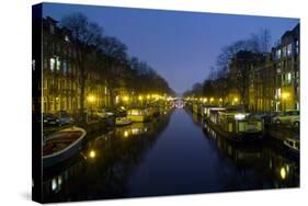 Amsterdam, New Prinsengracht, Houseboats-Torsten Elger-Stretched Canvas