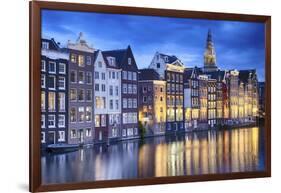 Amsterdam Old City at Night with the Oude Church-George Oze-Framed Photographic Print