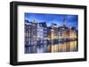Amsterdam Old City at Night with the Oude Church-George Oze-Framed Premium Photographic Print