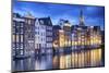 Amsterdam Old City at Night with the Oude Church-George Oze-Mounted Premium Photographic Print