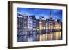 Amsterdam Old City at Night with the Oude Church-George Oze-Framed Photographic Print