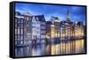 Amsterdam Old City at Night with the Oude Church-George Oze-Framed Stretched Canvas