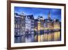 Amsterdam Old City at Night with the Oude Church-George Oze-Framed Photographic Print