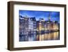 Amsterdam Old City at Night with the Oude Church-George Oze-Framed Photographic Print