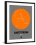 Amsterdam Orange Subway Map-NaxArt-Framed Art Print