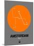 Amsterdam Orange Subway Map-NaxArt-Mounted Art Print