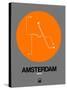 Amsterdam Orange Subway Map-NaxArt-Stretched Canvas