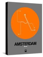 Amsterdam Orange Subway Map-NaxArt-Stretched Canvas