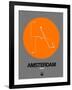 Amsterdam Orange Subway Map-NaxArt-Framed Art Print