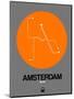 Amsterdam Orange Subway Map-NaxArt-Mounted Art Print