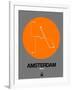 Amsterdam Orange Subway Map-NaxArt-Framed Art Print