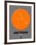 Amsterdam Orange Subway Map-NaxArt-Framed Art Print