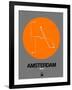 Amsterdam Orange Subway Map-NaxArt-Framed Art Print