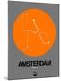 Amsterdam Orange Subway Map-NaxArt-Mounted Art Print