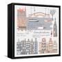 Amsterdam, Print Design-Lavandaart-Framed Stretched Canvas