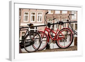 Amsterdam Red Bicycle-Erin Berzel-Framed Photographic Print