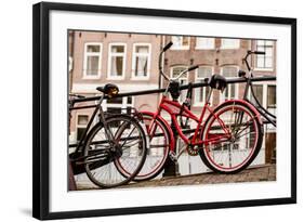 Amsterdam Red Bicycle-Erin Berzel-Framed Photographic Print