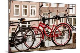 Amsterdam Red Bicycle-Erin Berzel-Mounted Photographic Print