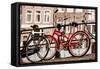 Amsterdam Red Bicycle-Erin Berzel-Framed Stretched Canvas