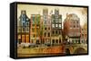 Amsterdam - Retro Styled Picture-Maugli-l-Framed Stretched Canvas