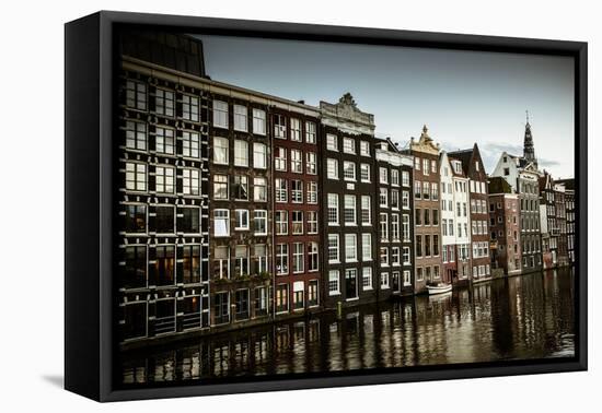 Amsterdam's Dancing Houses-Erin Berzel-Framed Stretched Canvas