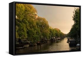 Amsterdam Singel Canal III-Erin Berzel-Framed Stretched Canvas