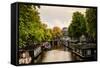 Amsterdam Singel Canal IV-Erin Berzel-Framed Stretched Canvas