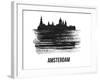 Amsterdam Skyline Brush Stroke - Black II-NaxArt-Framed Art Print