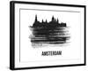 Amsterdam Skyline Brush Stroke - Black II-NaxArt-Framed Art Print