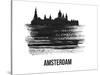 Amsterdam Skyline Brush Stroke - Black II-NaxArt-Stretched Canvas