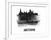 Amsterdam Skyline Brush Stroke - Black II-NaxArt-Framed Art Print