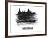 Amsterdam Skyline Brush Stroke - Black II-NaxArt-Framed Art Print