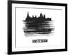 Amsterdam Skyline Brush Stroke - Black II-NaxArt-Framed Art Print