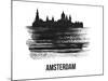 Amsterdam Skyline Brush Stroke - Black II-NaxArt-Mounted Art Print
