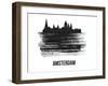 Amsterdam Skyline Brush Stroke - Black II-NaxArt-Framed Art Print